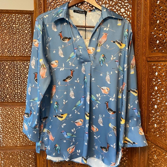 🚺 Pietro Brunelli blue singing bird tunic - Picture 4 of 11
